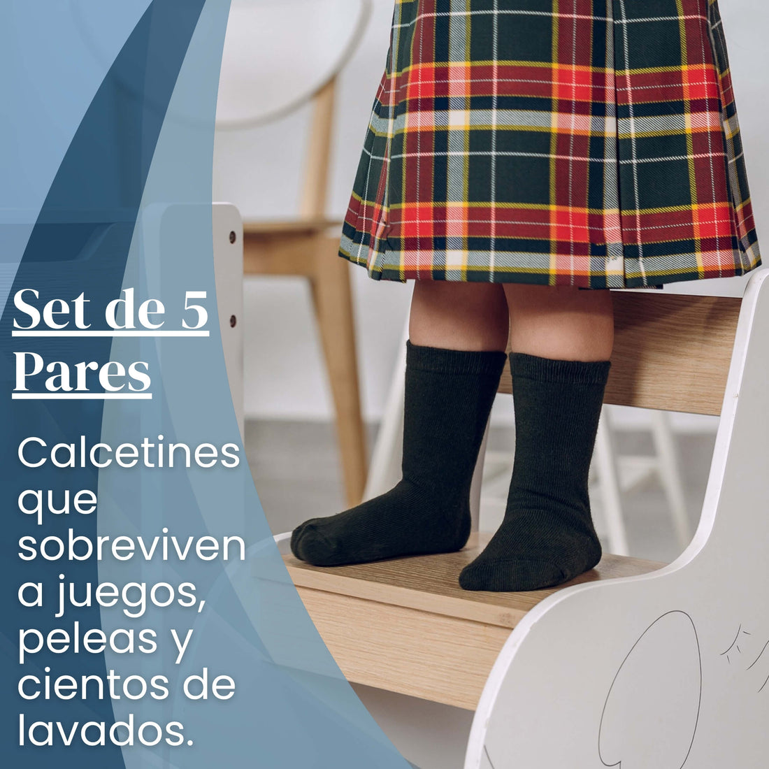 School Socks by Bisoo - 5 Pairs | Cotton | Uniform Fit | Breathable & Durable