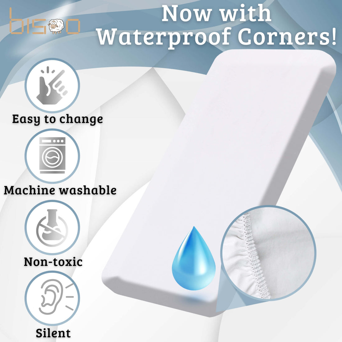 "The Magic Sheet by Bisoo" 2-in-1 Fully Waterproof Fitted Sheet for Babies & Toddlers