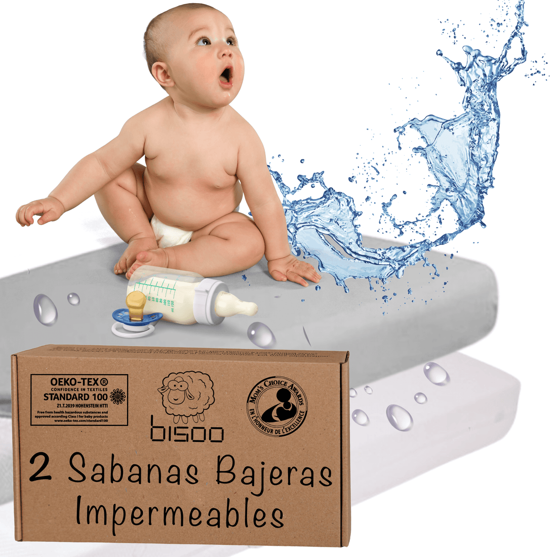 "The Magic Sheet by Bisoo" 2-in-1 Top Waterproof Fitted Sheet for Babies & Toddlers