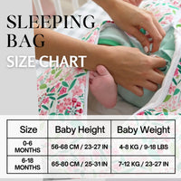 Baby Sleeping Bag by Bisoo - 2.5 TOG - 100% Cotton - Adjustable 0–6m / 6–18m