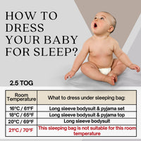 Baby Sleeping Bag by Bisoo - 2.5 TOG - 100% Cotton - Adjustable 0–6m / 6–18m