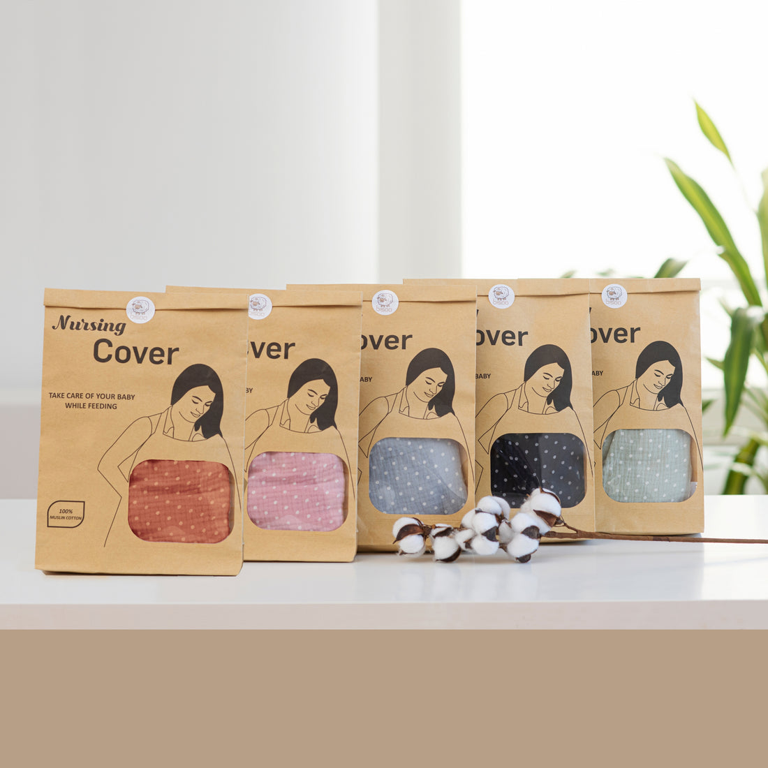 Nursing Cover by Bisoo - 100% Cotton Muslin | Lightweight, Adjustable & Breathable