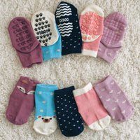 Bisoo Non-Slip Socks | Set of 5 Pairs | Oeko-Tex Cotton | Unicorns or Dinosaurs
