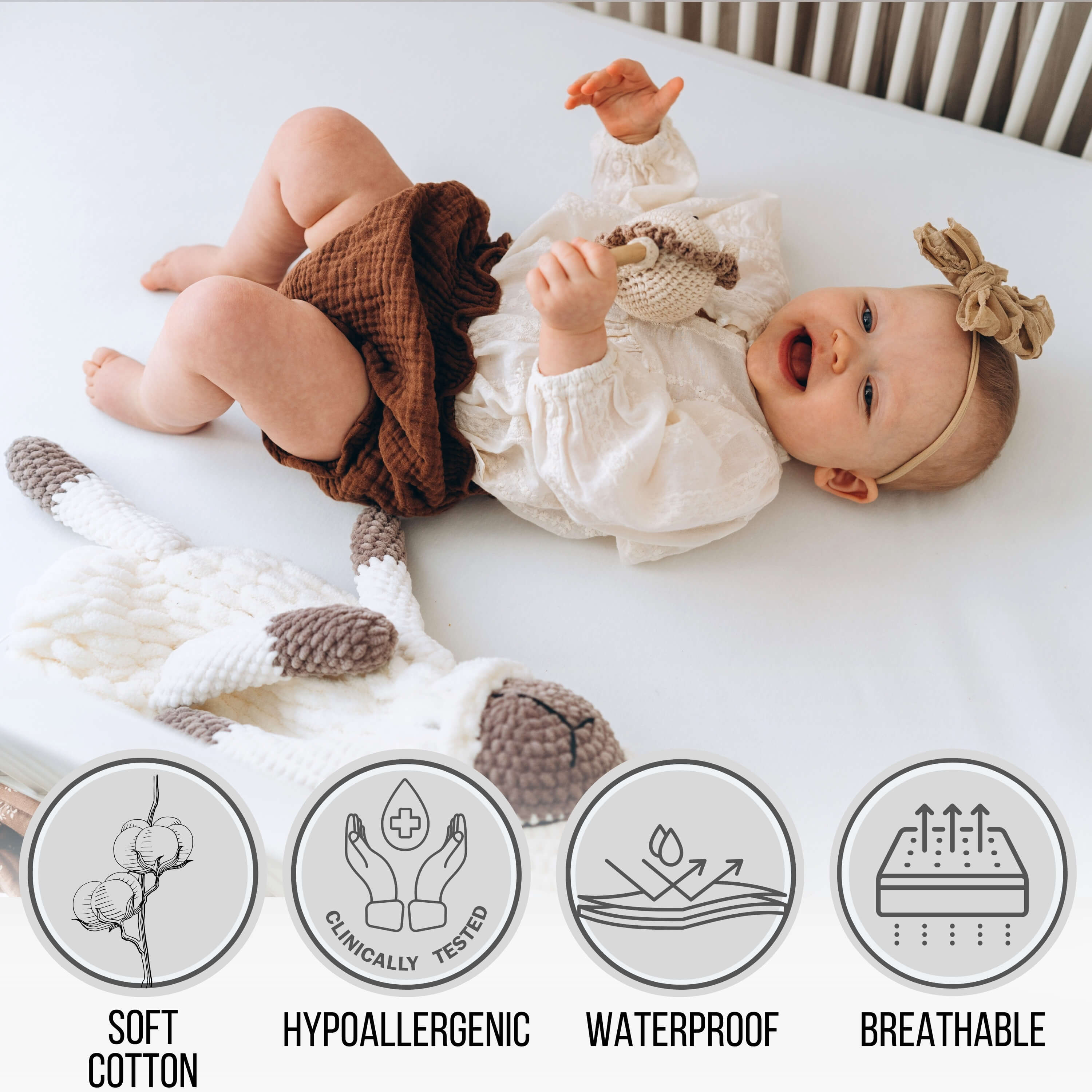 The Magic Sheet by Bisoo. A sheet that feels like a cloud, protects the mattress like a shield and saves parents’ nights. From newborn to outgrown.