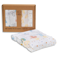 Bisoo Baby Muslin Squares | Ultra Soft Bamboo & Cotton | 70x70cm | Your Everyday Lifesaver