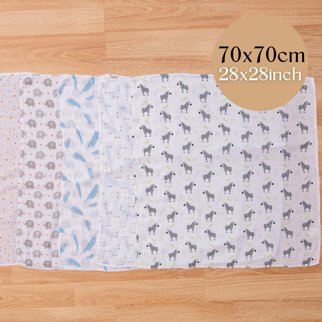 Bisoo Baby Muslin Squares | Ultra Soft Bamboo & Cotton | 70x70cm | Your Everyday Lifesaver