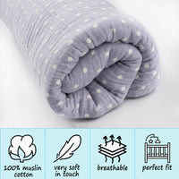 Muslin Essentials for Cribs & Prams | Fitted Sheets, Blanket & Pillow Set