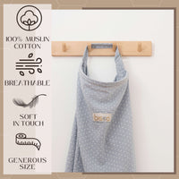Nursing Cover by Bisoo - 100% Cotton Muslin | Lightweight, Adjustable & Breathable