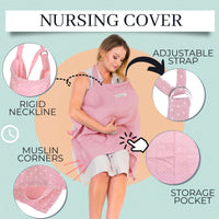 Nursing Cover by Bisoo - 100% Cotton Muslin | Lightweight, Adjustable & Breathable