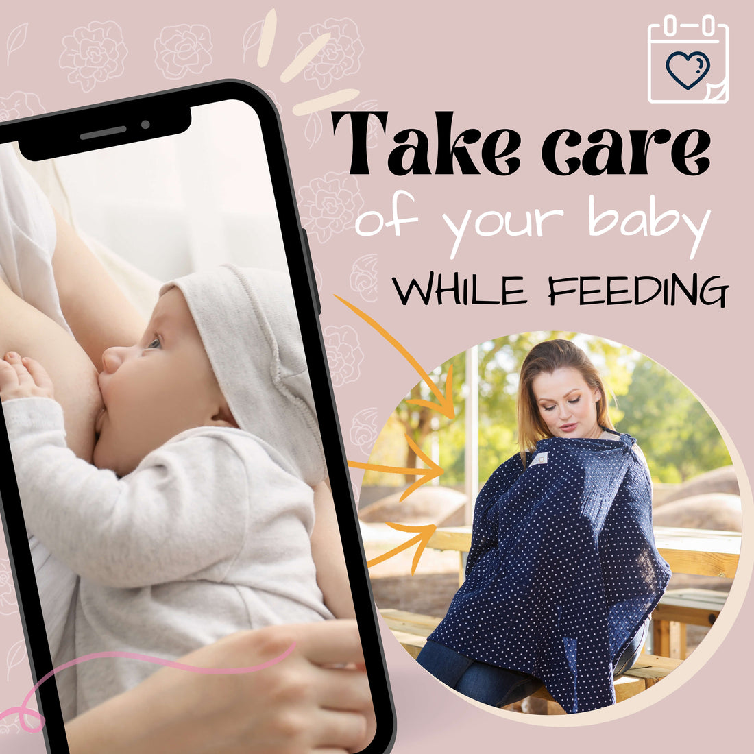 Nursing Cover by Bisoo - 100% Cotton Muslin | Lightweight, Adjustable & Breathable