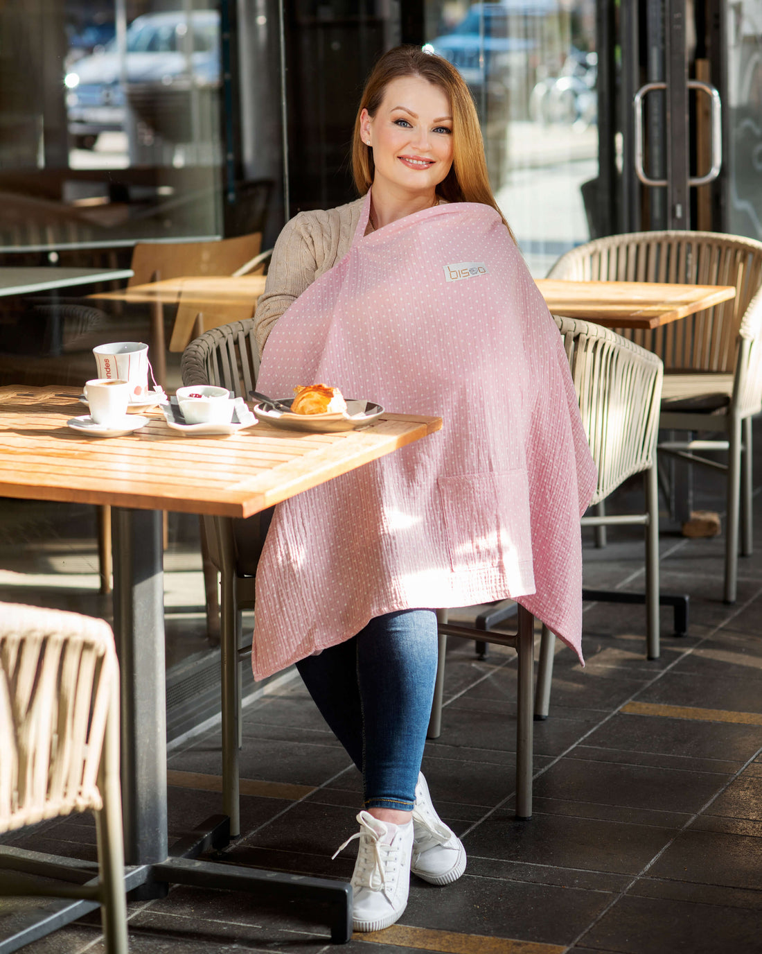 Nursing Cover by Bisoo - 100% Cotton Muslin | Lightweight, Adjustable & Breathable