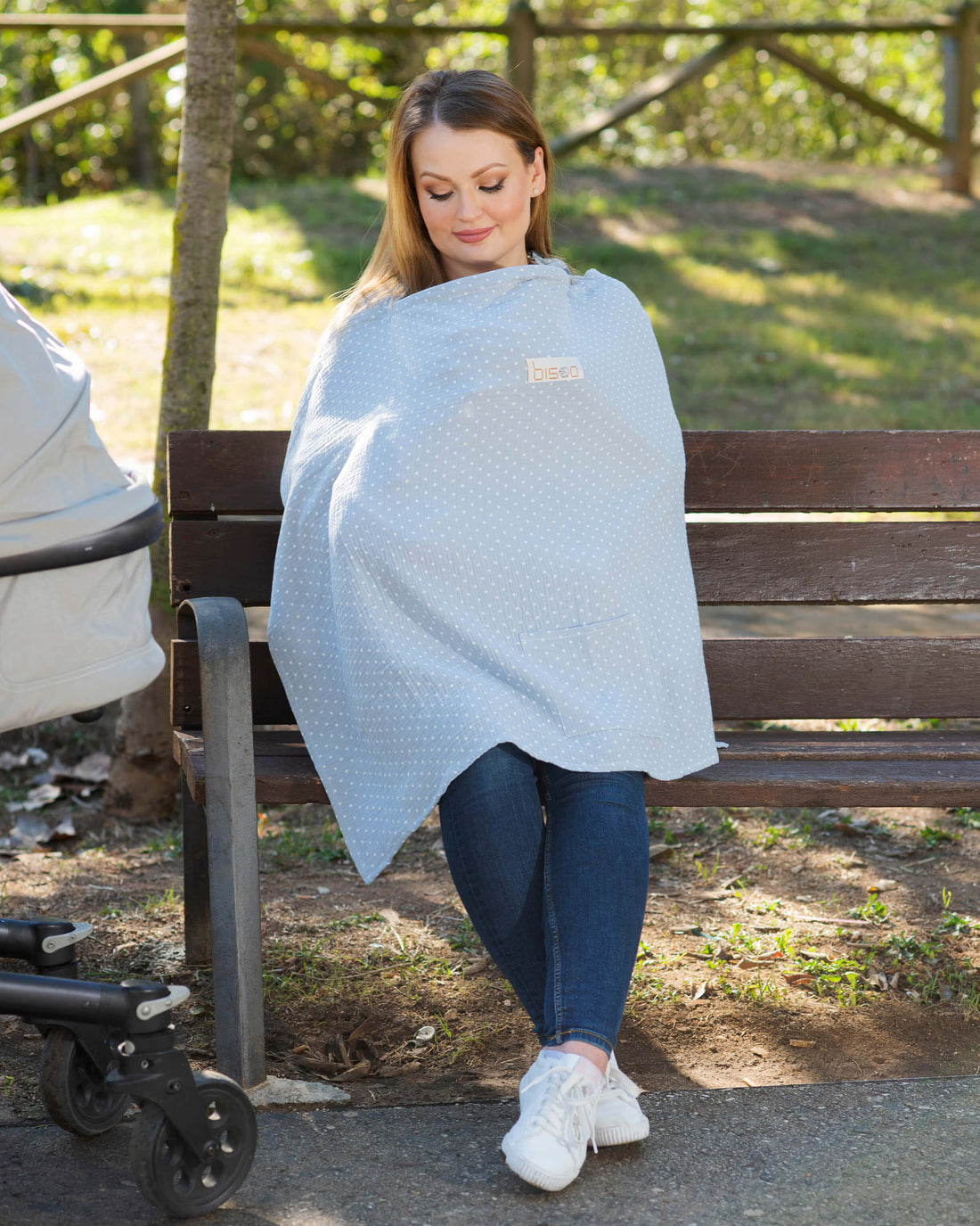 Nursing Cover by Bisoo - 100% Cotton Muslin | Lightweight, Adjustable & Breathable