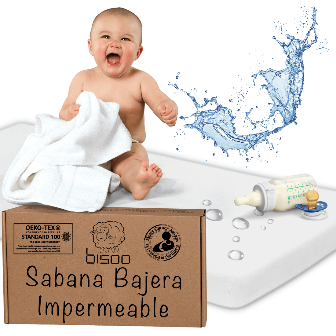 "The Magic Sheet by Bisoo" 2-in-1 Top Waterproof Fitted Sheet for Babies & Toddlers
