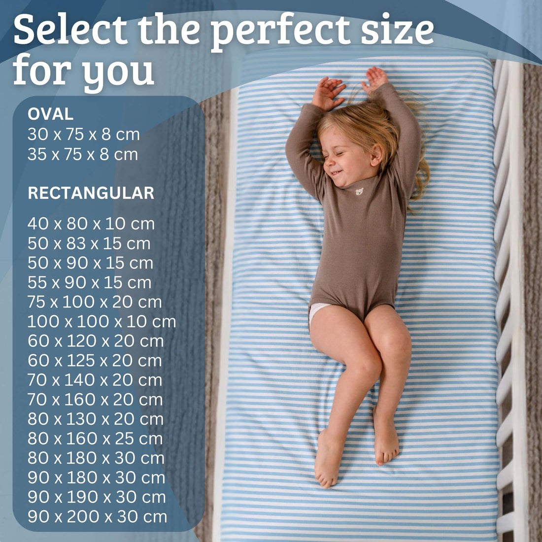 Baby sleeping peacefully on The Magic Sheet waterproof fitted crib sheet