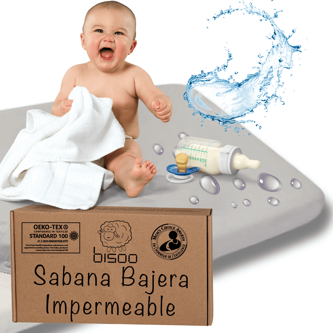 "The Magic Sheet by Bisoo" 2-in-1 Top Waterproof Fitted Sheet for Babies & Toddlers