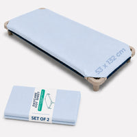 Sábana hamaca guardería Bisoo 53x132 cm, Azul, Set de 2