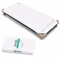 Sábana hamaca guardería Bisoo 53x132 cm, Blanco, Set de 2