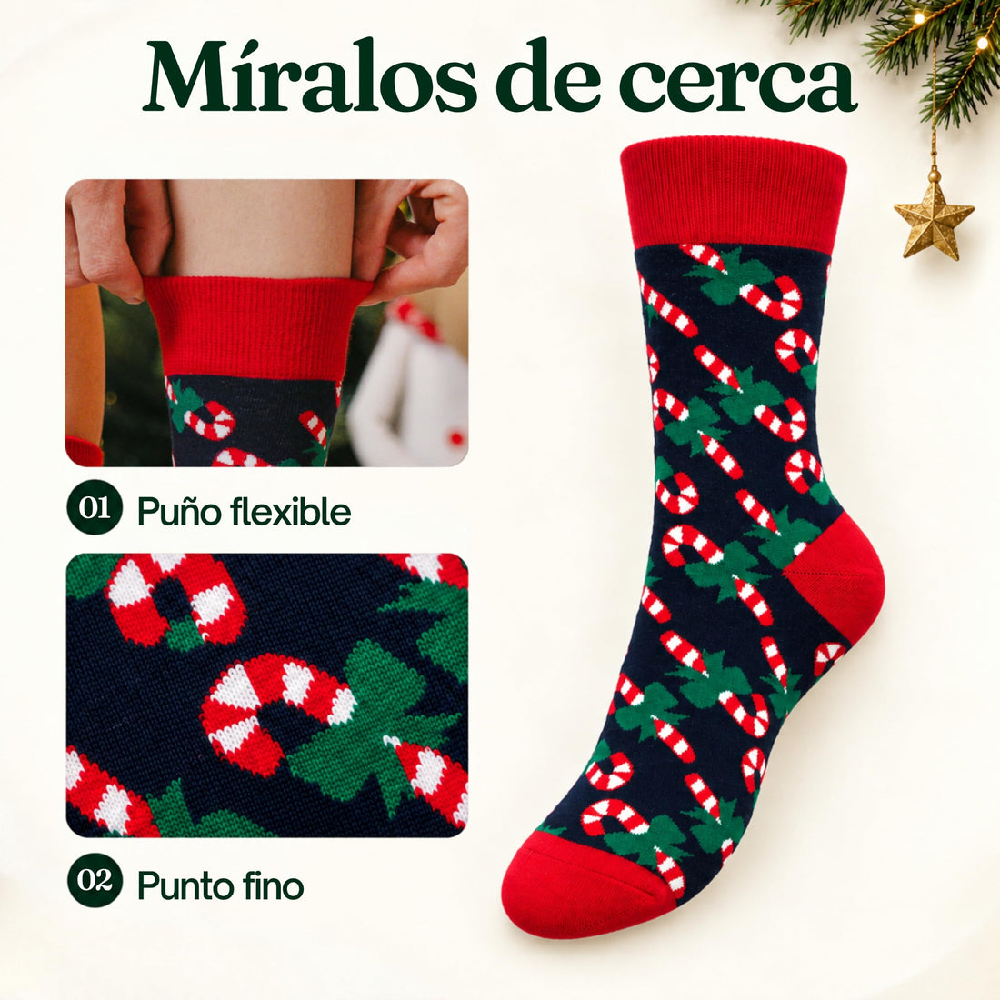 Calcetines de Navidad Belmore, Bastones de caramelo