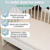 Mommybelly 2 sábanas bajeras + protector, Beige