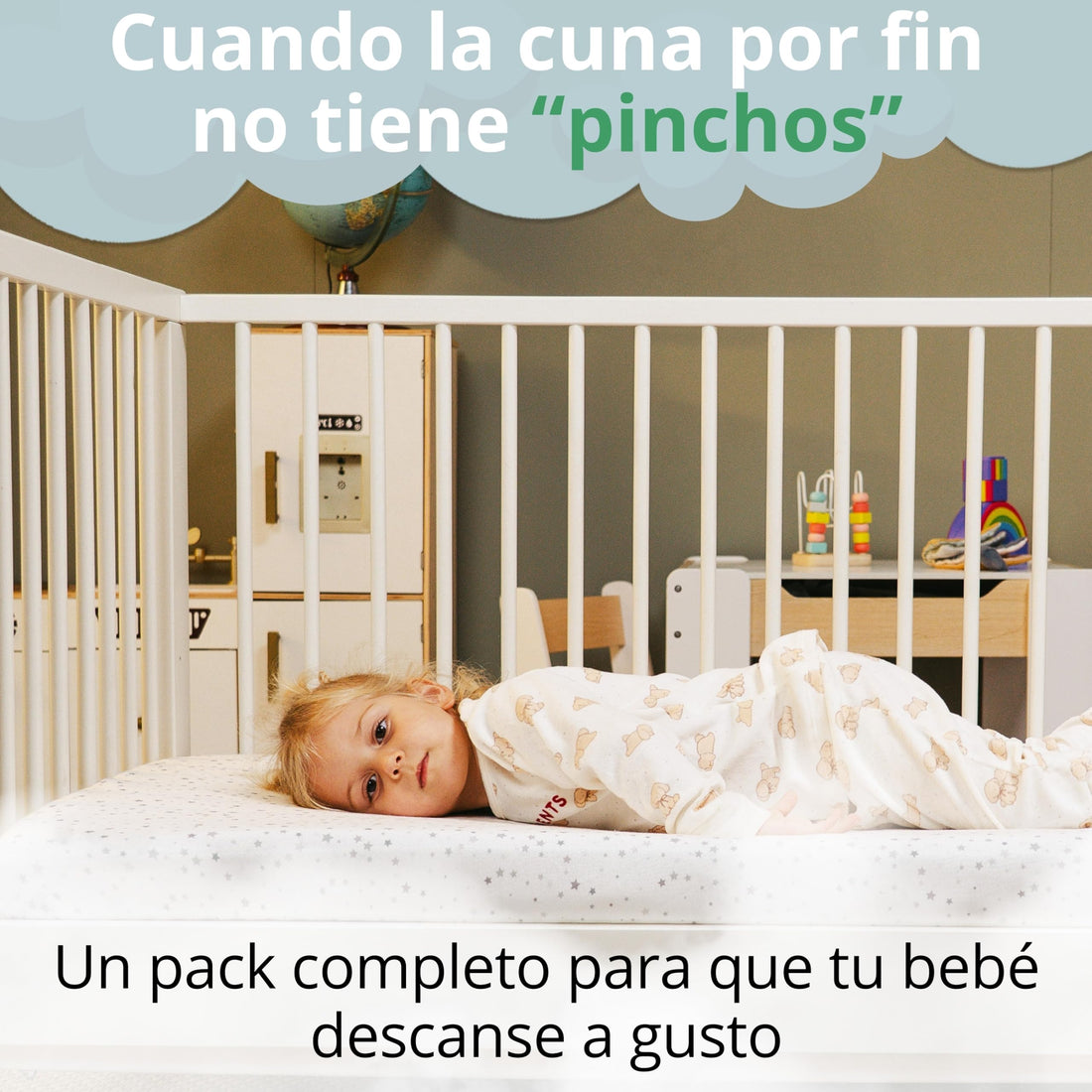 Mommybelly 2 sábanas bajeras + protector, Estrellas