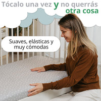 Mommybelly 2 sábanas bajeras + protector, Estrellas