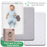 Mommybelly 2 sábanas bajeras + protector, Estrellas