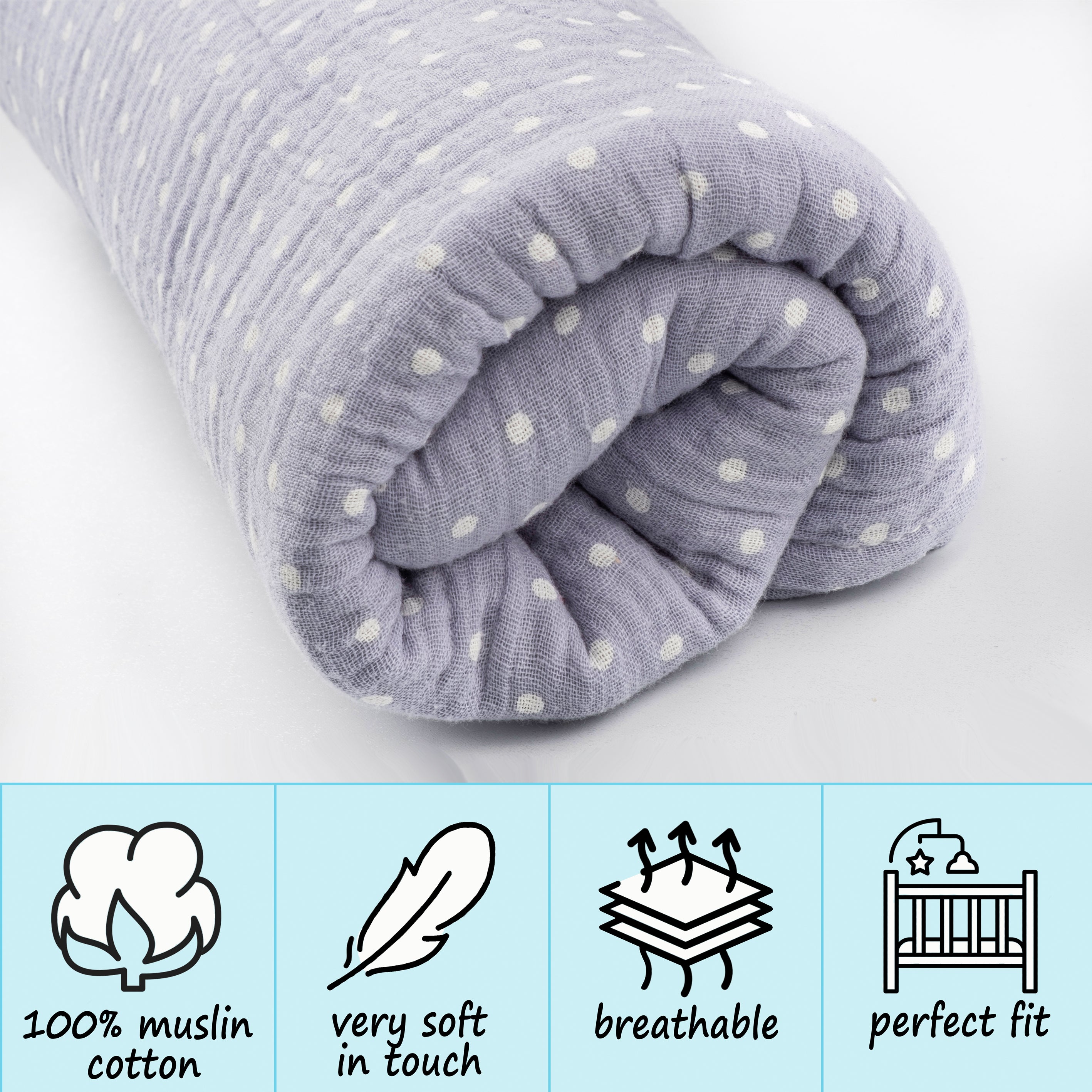100% Muslin Fitted Sheet