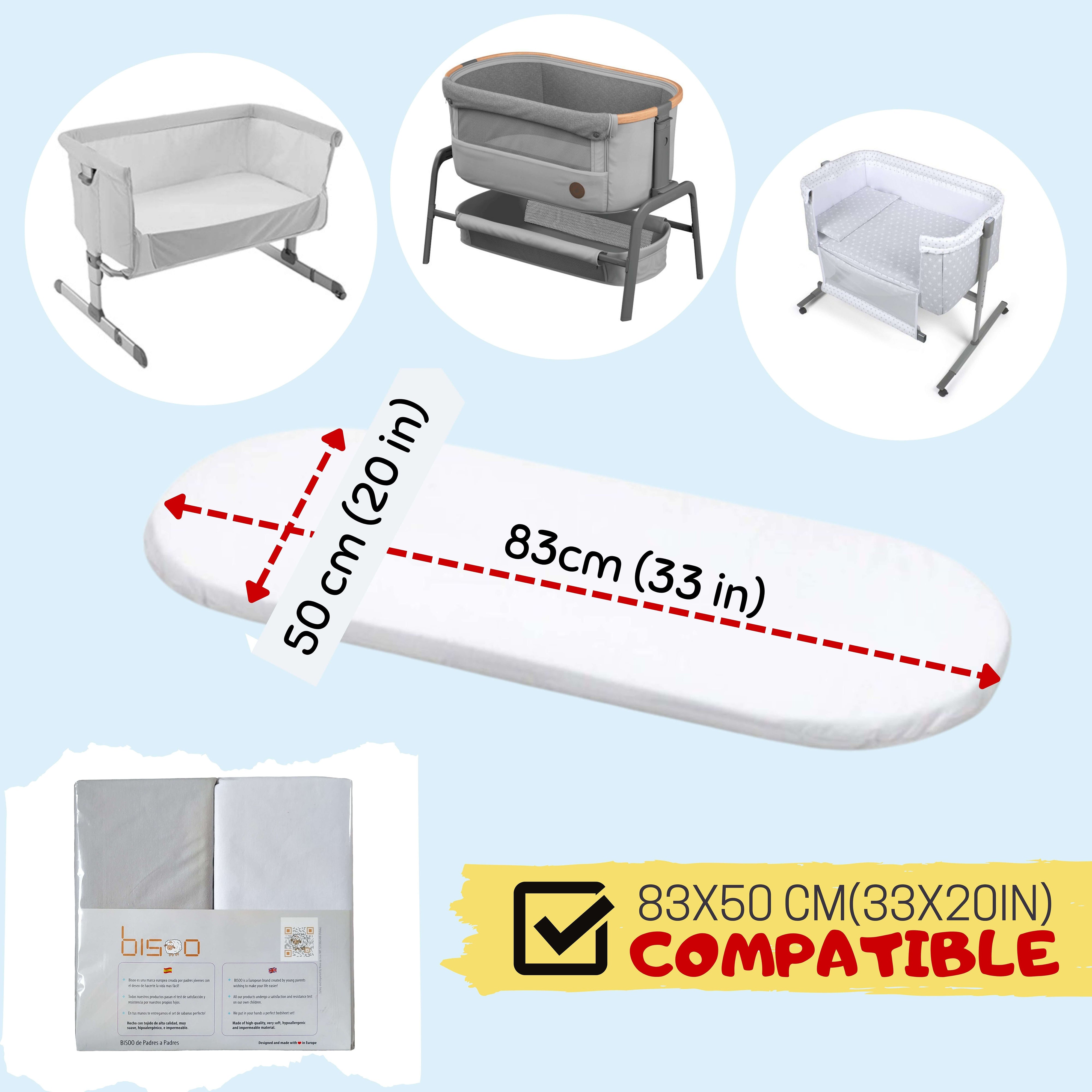 Set of 2 Waterproof Fitted Sheets 2in1