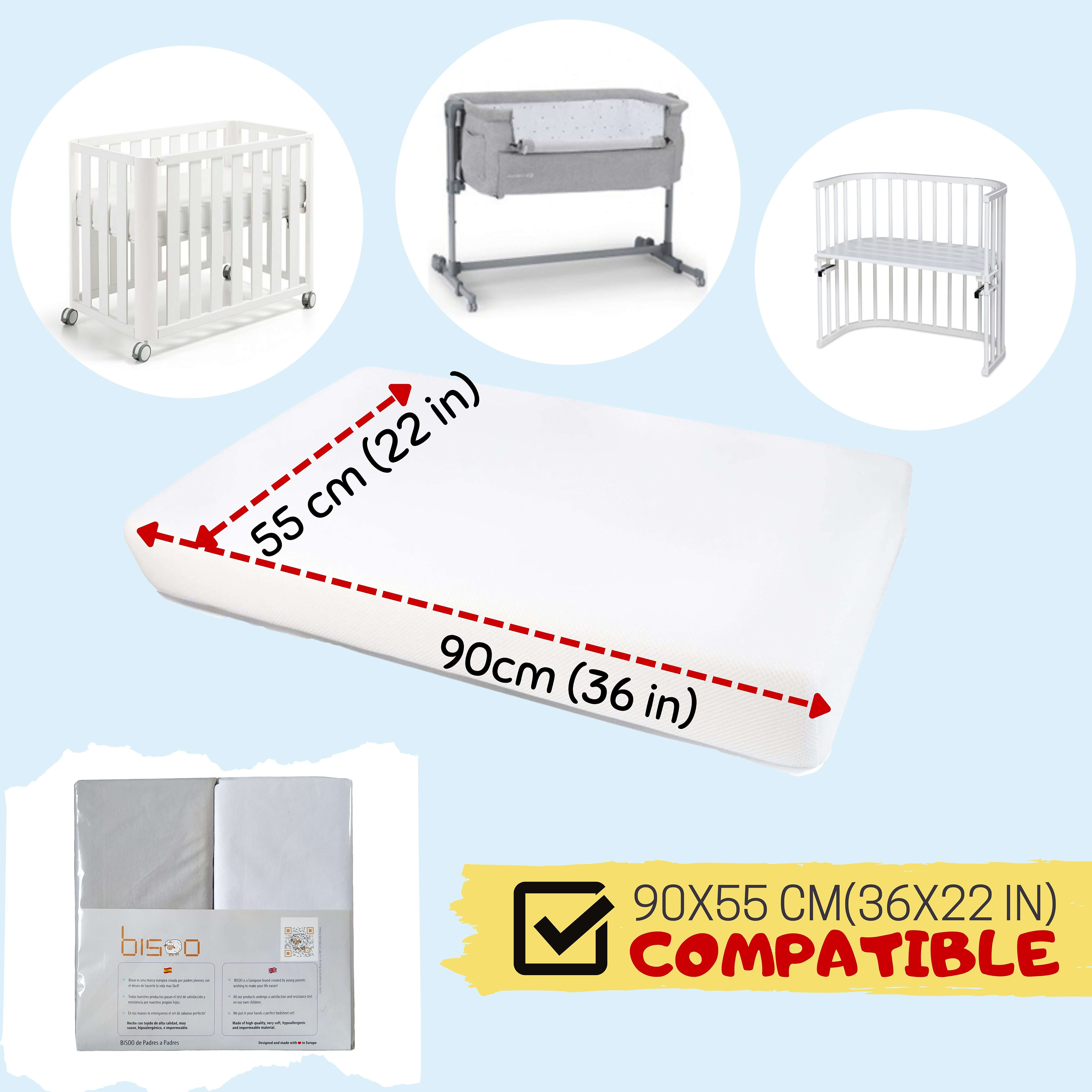 Set of 2 Waterproof Fitted Sheets 2in1